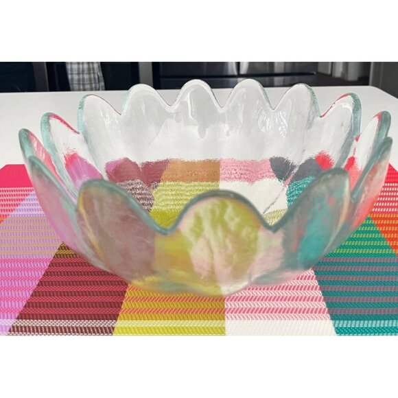 Blanko Other - VTG Blanko Glass Clear Lotus Blossom Serving Bowl